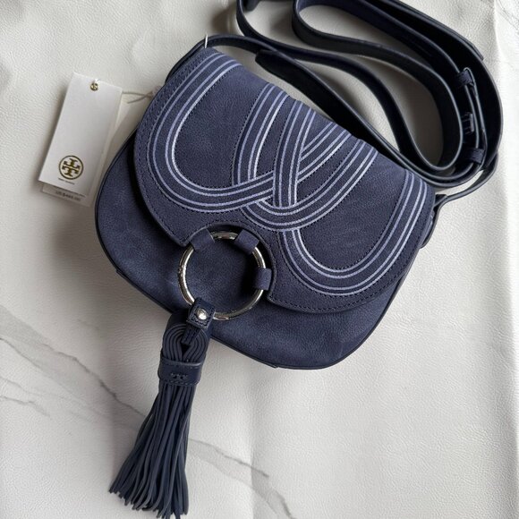 'Mini' Tassel Leather Saddle Bag - Picture 1 of 5